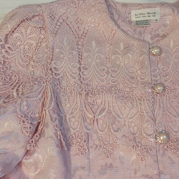 Vintage 1980s In the Mood Pink Lace Blazer - Picture 4 of 7